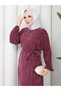İpek Kupra Pearl Detailed Patterned Dress - 3
