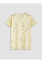 Alita City Lcw Young Yellow Combed Cotton Patterned Short Sleeve Women's Nightgown with a Difference - 5