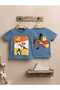 100% Cotton Combed Cotton Back Print Detailed Shorts Combed Cotton Summer Two-Piece Baby Unisex Set - 5