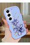 Tecno Camon 40 Pro 5g Compatible Case Camera Protector Blue Silicone Couple Phone Case Floral Pattern