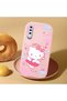 Samsung Galaxy A50 Compatible Case Camera Protector Pink Silicone Couple Phone Case with Kitty Pattern - 2
