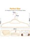 Velvet Clothes Hangers,360 Degree Rotatable Hook, Beige 43 cm, Set of 30 - 2