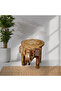 Handcrafted Wooden Elephant-Shaped Decorative Table & Stool Rajasthani Art(W:11''D:14.5''H:12'') - 3