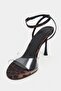 Vesper Leopard Satin Transparent Front Thin Heeled Women's Shoes - 5