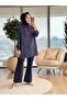 260107 قميص مطرز بنمط زهور باللون الأزرق الداكن - 2