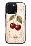 iPhone 16 Pro Max Glossy Phone Case with Vintage Cherry Blossom Design