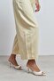Fenrir Beige Rustic Patterned Pointed Toe Women's Thin Heeled Slippers - 3