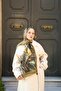 Noa Floral Patterned Shawl - Khaki Multicolor