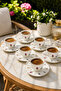 Acar Graciana Floral 6-Piece Turkish Coffee Cup Set – Porcelain Coffee Cup Set 90 ml - 3