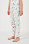 100% Cotton Crew Neck Short Sleeve Pajamas Set Girl's Set6651002 - 5