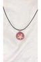 Women's Leather Cord Epoxy Starfish Pendant Necklace with Natural Flower Detail Round Design