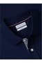 Men's Regular Fit Short Sleeve Navy Blue Polo Neck T-Shirt with Striped Pattern on the Sleeve and Collar - 5