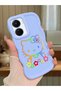 Vivo Y16 Compatible Case Camera Protector Blue Silicone Couple Phone Case Kitty Pattern