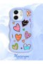 Infinix Smart 9 Compatible Case Camera Protector Blue Silicone Couple Phone Case Heart Pattern - 2