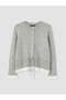 Vizyon New Season Crew Neck Lace Detailed Women's Knitwear Cardigan