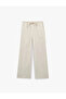 Viscose Linen Blend Wide-Legged Pants with Tie Waist - 4