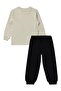Jurassic World Pajama Set |   Single Jersey-Single Jersey Long Sleeve Crew Neck |   School Nursery and Daily Use - Ecru - 4