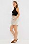 Women's Raw Linen Striped Shorts - 2