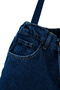 Denim Women's Shoulder Bag with Zipper and Button Detail Harmony Navy Blue - 4