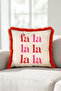 Stylish Lettering Pop Art Fringed Pillowcase - Typographic Romantic Pink Burgundy Tassel Throw Pillow Cover - 3