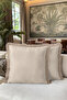 Luxurious Striped Ecru Elegant Fringed Pillowcase - Stylish Marine Beige Cream Mink Tassel Throw Pillow Cover - 3