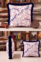Sakura Flower Elegant Chic Fringed Pillowcase - Japanese Bohemian Pink Navy Blue Tassel Throw Pillow Cover - 7