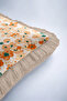 Floral Design Spring Breeze Fringed Pillowcase - Botanical Green Mink Tassel Throw Pillow Cover - 8
