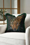 Exotic Leopard Safari Fringe Pillowcase - Wild Jungle Brown Green Tassel Throw Pillow Cover - 6