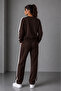 Women's Top and Bottom Set - Circular Necklace Striped Track Suit - 2