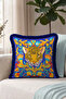 Exotic Leopard Fringe Pillowcase-Wild Floral Ethnic Cobalt Blue Navy Tassel Throw Pillow Cover - 7