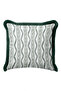 Ethnic Striped Zigzag Fringed Pillowcase - Tribal Geometric Green Black Tassel Throw Pillow Cover - 7