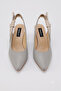 Women's Gray Beige Genuine Leather Shoes with Open Back Heels, Size 35-41 - 4