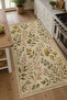 Flower Leaf Patterned Non-Slip Base Machine Washable Digital Printed Chenille Carpet Rug Runner - 2