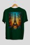 Paris France 5 Green Oversize Country City Back Printed Unisex T-Shirt 100% Cotton Premium