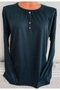 Er Clothing Summer Combed Cotton Blouse Long Sleeve Crew Neck Elastic Sleeve Dark Green - 2