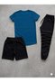 T-Shirt, Sweatpants, Shorts 3-Piece Combination, Thin Summer Sweat-Absorbing, Leopard Heart Printed, Women's / Girls' Model - 2