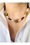 Porcelain Snail Design Agate Natural Stone Necklace 44 cm - 2