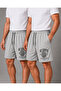 Dc Athletic Dept. 2-Pack Men's Printed Oversize Sports Shorts with Side Pockets Economic Package Summer Comfortable Casual Shorts/Bermuda