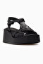 Women's Wedge Heel Orthopedic Sandals 26Y D26Ys-2830 Black - 4