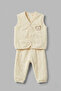 Baby Quilted Vest 3-Piece Set 100% Cotton Sweatshirt Top and Bottom Set - 5