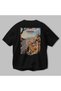 Lisbon Portugal Black Oversize Country City Back Printed Unisex T-Shirt 100% Cotton Premium - 3