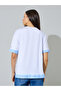 White Layered Hem T-Shirt With Striped Detail - 5