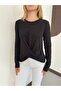Twista Blouse Round Neck Long Sleeves