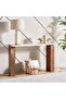 CAMILIA CONSOLE TABLE TRAVERTINE - WHITE & BROWN