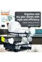 Dish Drying Kitchen Rack, Stainless Steel 2 Tier Stand, Counter Organization with Drainboard, Utensil Holder, Rust-Resistant, Black - 3