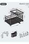 2-Tier Dish Drying Rack, Space Saving Dish Drying Stand for Kitchen Counter, Stainless Steel Dish Drainer with Cups Holder for Dishes, Knives, Spoons, Forks - 4