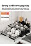 Extendable Dish Drying Rack Dish Rack with Cutlery Holder Large Sink Dish Drying Stand for Kitchen Counter Stainless Steel Dish Strainer Dish Drainer with Drainboard and Spout - 4