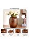 Pecan Wooden Decor Vase 20x20x32cm - Brown - 5
