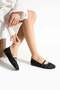 Merina Women's Flat Ballet Lace Woven Floral Pattern Buckle Flat Shoes |   Beige - Brown - Black - 7