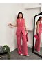 Women's Sleeveless Double-Breasted Blazer Vest Wide-Leg Pants Set